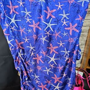 C010. Blue Starfish Patterned Dress